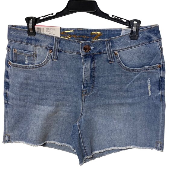 Seven7 Womens 5" Inseam Denim Shorts Fray Hem Comfort Stretch Size 8 NWT - Picture 1 of 8